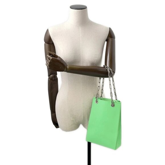 FENDI Small Shopping Bag Size Small Leather Light Green 8BH382 - Picture 4 of 15